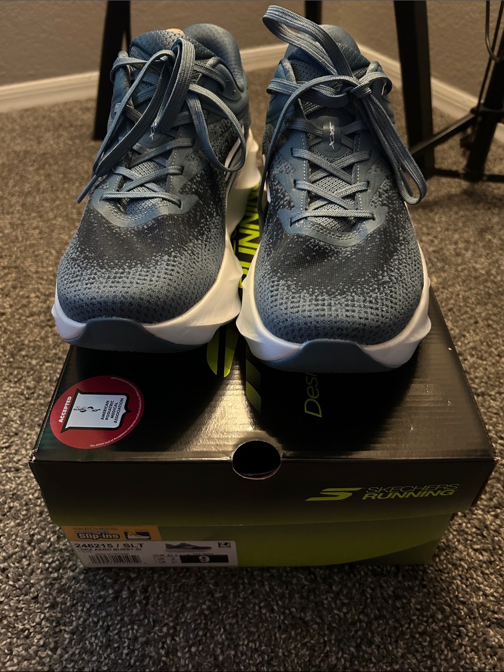 Skechers Men's Slip-Ins SKX Aero Burst - Slate Gray & White - Picture 5 of 5